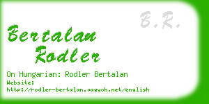 bertalan rodler business card